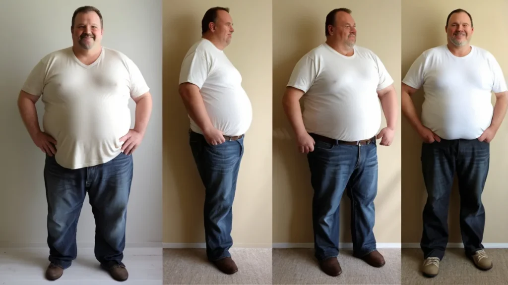 Mitolyn Before and After comparison photo showing a man’s weight loss transformation with Mitolyn supplement
