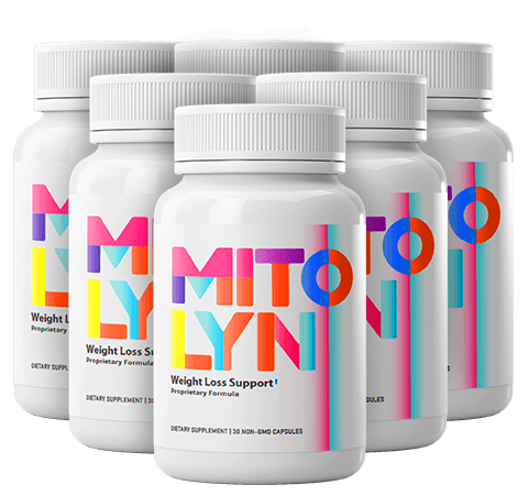 Mitolyn Official Website showing six bottles of Mitolyn dietary supplement for weight loss support