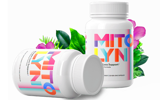 Mitolyn Side Effects image showing Mitolyn supplement bottles alongside herbal ingredients for weight loss support