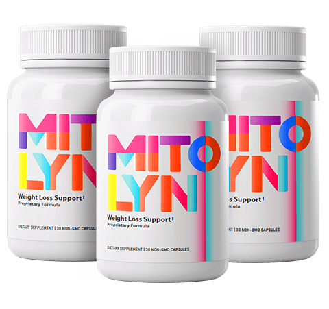 Mitolyn Side Effects product image showing three bottles of Mitolyn dietary supplement for healthy weight management